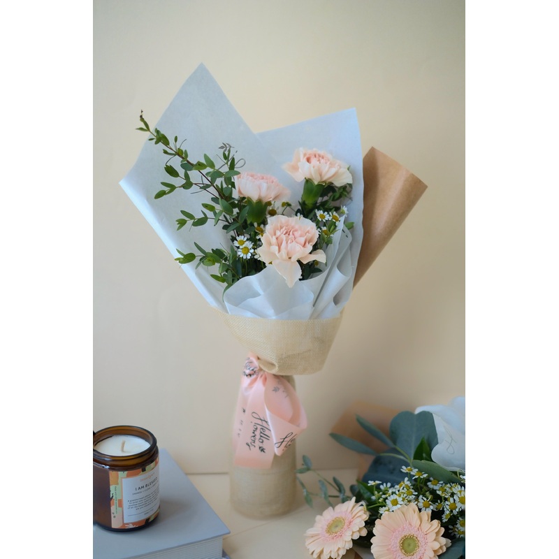 Ruth Mini Bouquet  – Dutch Carnations & Tanacetum Bouquet