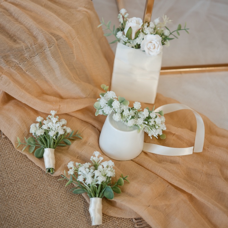 Baby’s Breath Hair Set-Hair Comb & Flower Crown & Hair pin (4 pins in a set)