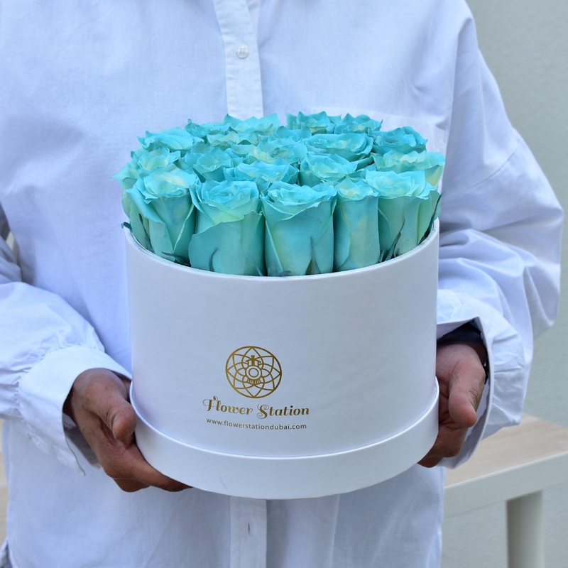 Tiffany Blue Rose Box-Medium & Large
