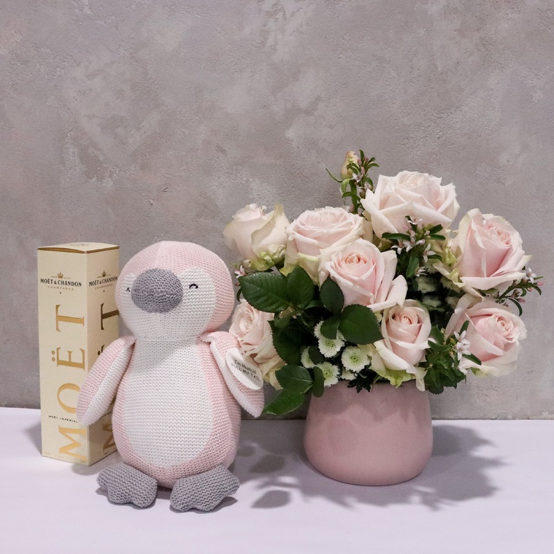 Blushing Mum + Bub Gift Set-Grey & Pink & Blue