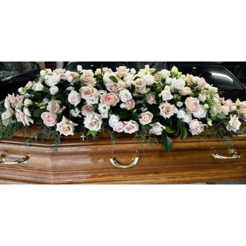 Double Raised Lid Flower Casket Cover