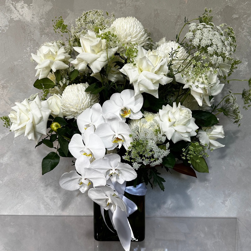 Ivory Bliss Mixed Flower Vase-Luxe (Pictured) & Premium & Standard