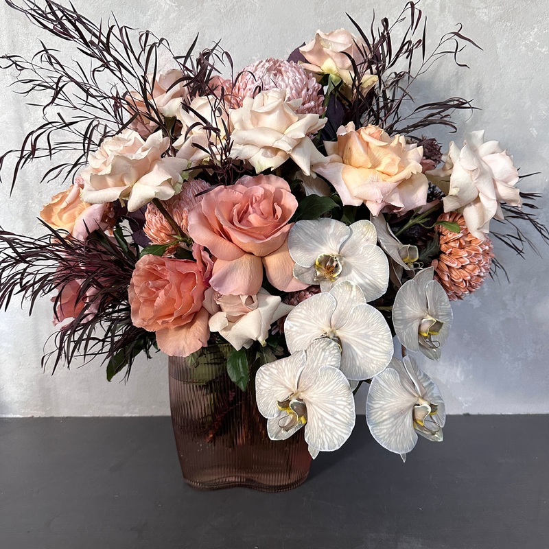 Peaches + Cream Mixed Flower Vase