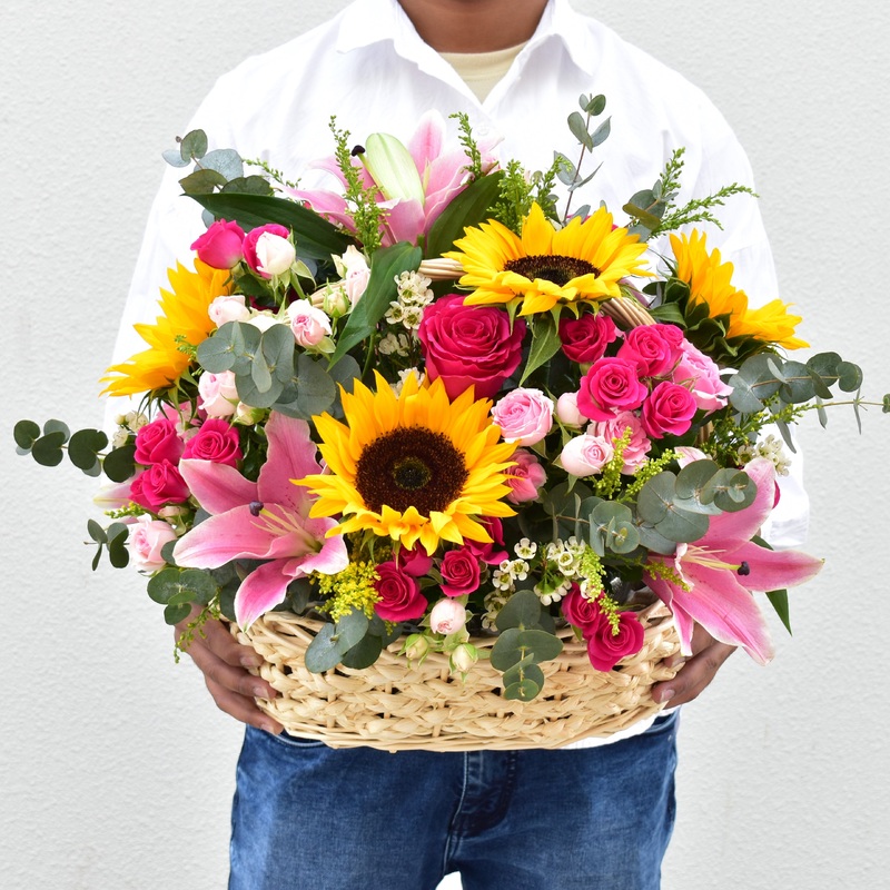 Pink Meadow – Flower Basket