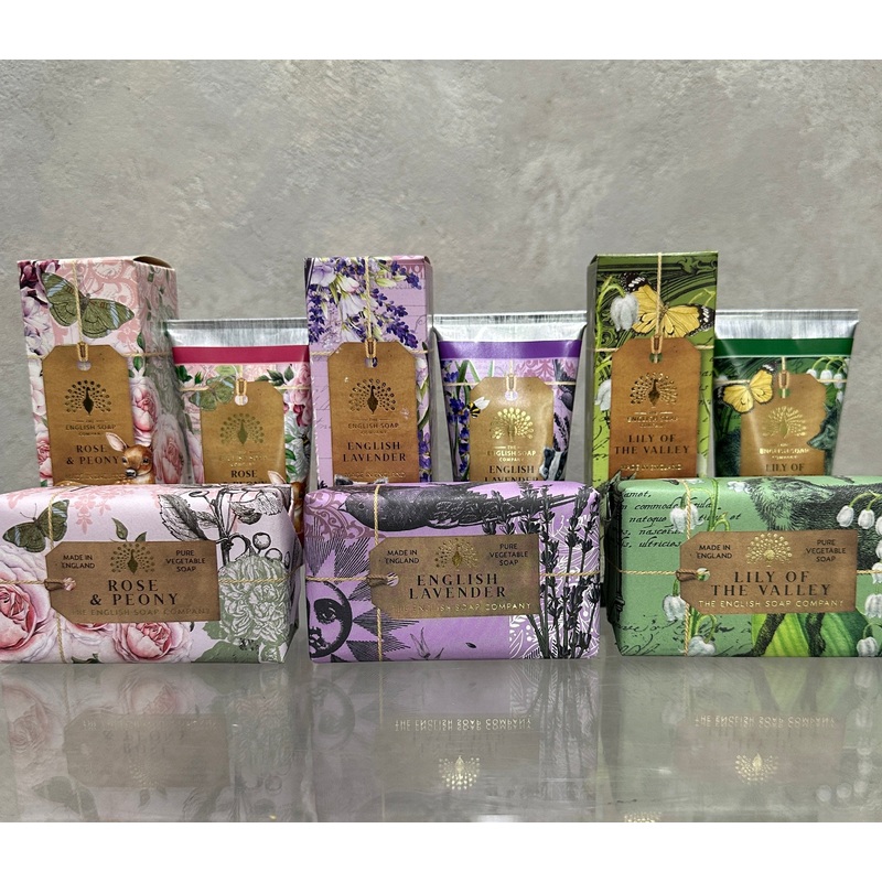 The English Soap Company Duo-Lily of the Valley & English Lavender & Rose and Peony & Pink Grapefruit & Sicillian Lemon and Sweet Orange