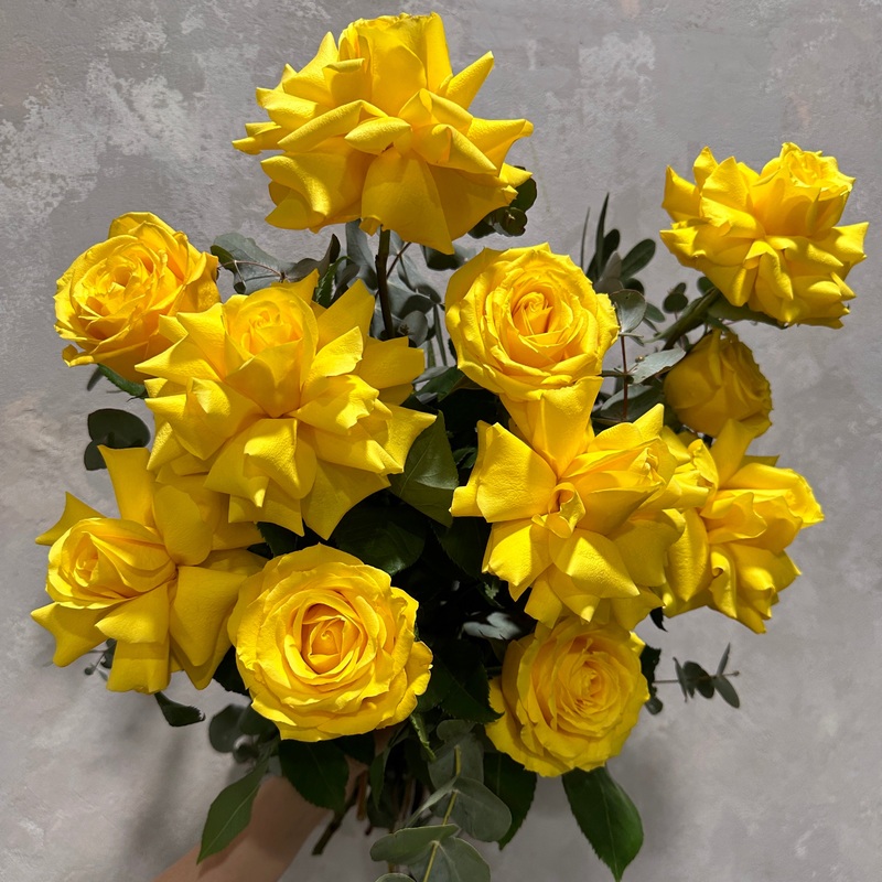 Yellow Bud + Bloom Rose Bouquet