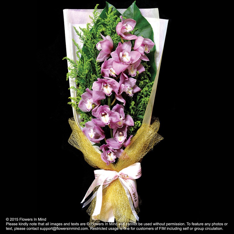 Bouquet of Cymbidium-1 stalk (with minimum of 8 buds per stalk) & 2 stalks (with minimum of 8 buds per stalk)