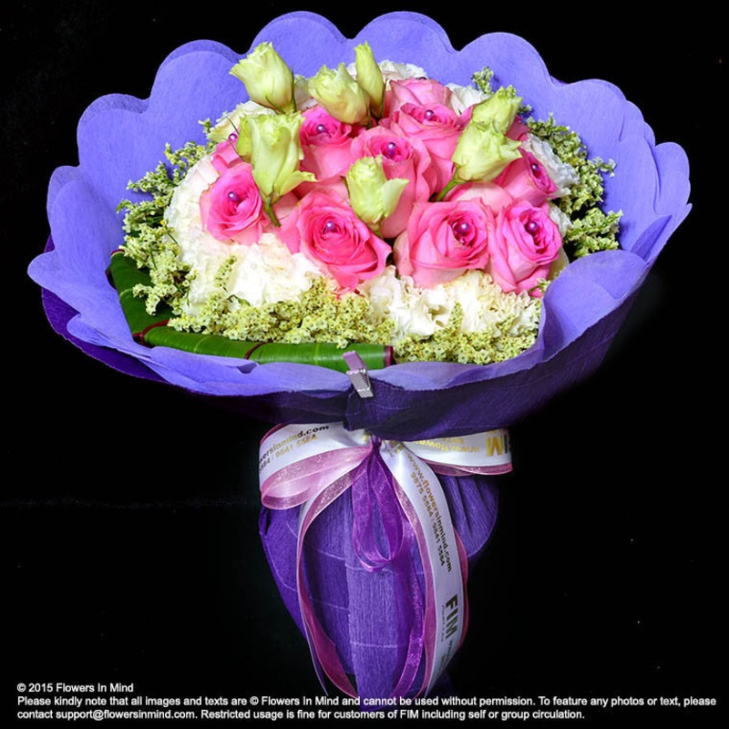 Bouquet of Roses and Eustomas (HB153)