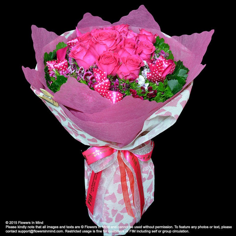 Bouquet of Roses (HB107)-12 stalks of roses & 18 stalks of roses & 24 stalks of roses & 36 stalks of roses & 48 stalks of roses