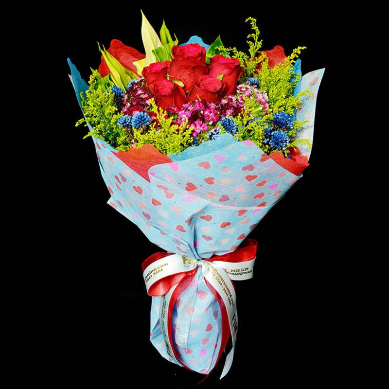 Bouquet of Roses (HB45)-6 stalks of roses & 9 stalks of roses & 12 stalks of roses & 18 stalks of roses & 24 stalks of roses & 36 stalks of roses & 48 stalks of roses