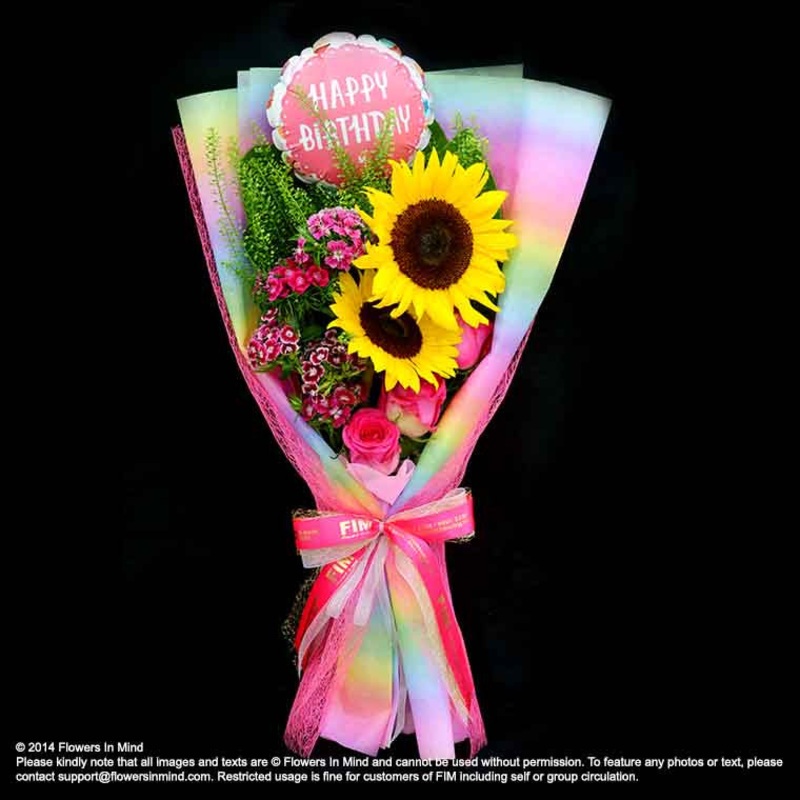 Bouquet of Roses & Sunflower (HB87)