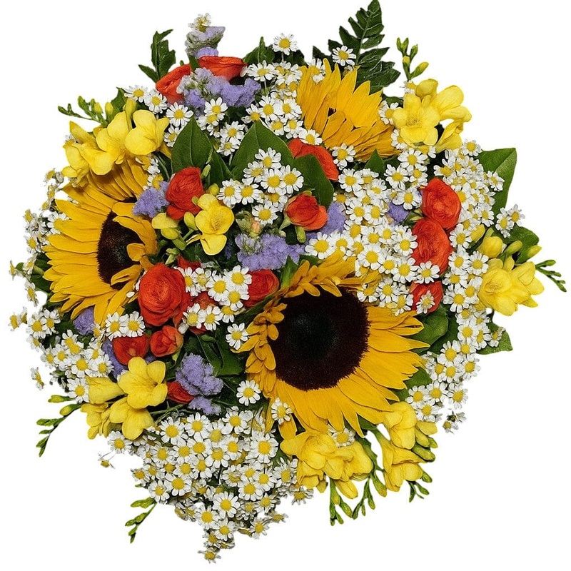 Autumn Watercolour Sunflowers Bouquet