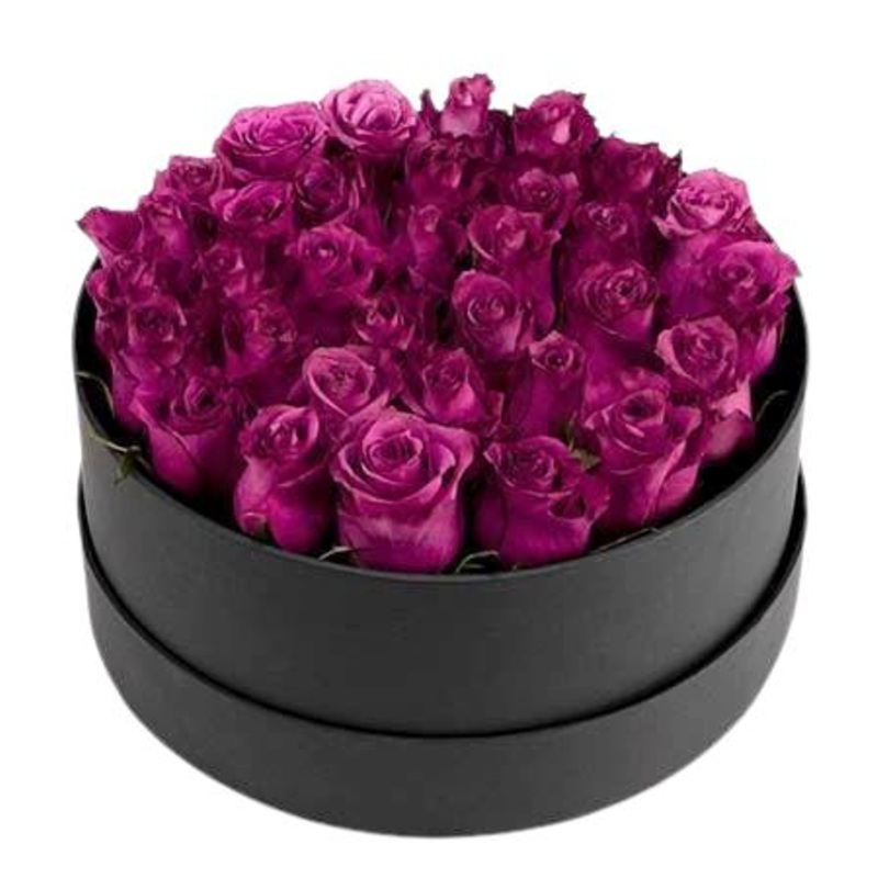 Blueberry Roses Luxury Box-Small (10 stems) & Regular (20 stems) & Large (30 stems) & Extra Large (40 stems) & Luxury (50 stems) & Glamour (60 stems) & Exclusive Glamour (80 stems) & Premium (100 stems) & Premium Extra (120 stems) & Posh (140 stems) & Del