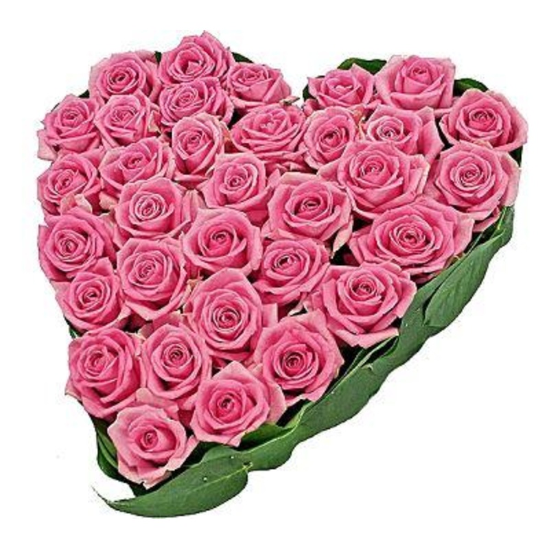 Classic Pink Roses Heart-Small (25cm / 9″) & Regular (30cm / 12″) & Large (43cm / 17″) & Extra Large (54cm / 21″)
