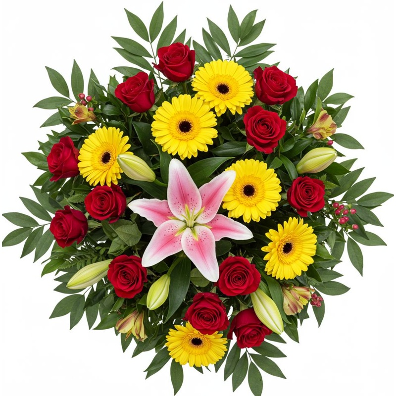 Colored Floral Trio Bouquet-Extra Small (15 stems) & Small (20 stems) & Regular (25 Stems) & Medium (30 stems) & Large (35 Stems) & Extra Large (40 Stems) & Luxury (50 stems) & Glamour (60 stems) & Exclusive Glamour (80 stems) & Premium (100 stems)