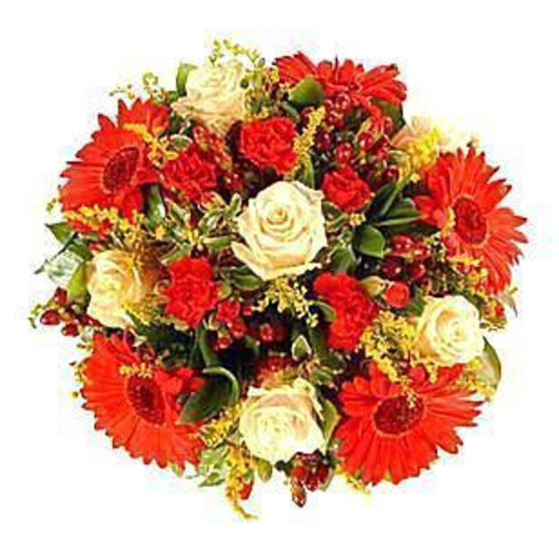 Gerbera & Roses Posy-Regular (30cm / 12″) & Large (43cm / 17″) & Extra Large (54cm / 21″)