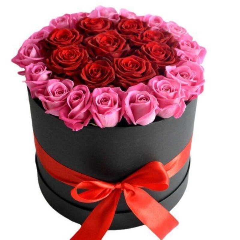 Just For You Box-Small (25 stems) & Regular (35 stems) & Large (45 stems) & Extra Large (50 stems) & Luxury (65 stems) & Glamour (80 stems) & Exclusive Glamour (100 stems) & Premium (125 stems) & Posh (150 stems)-Hat Box & Heart Box & Rectangular Box-BLAC