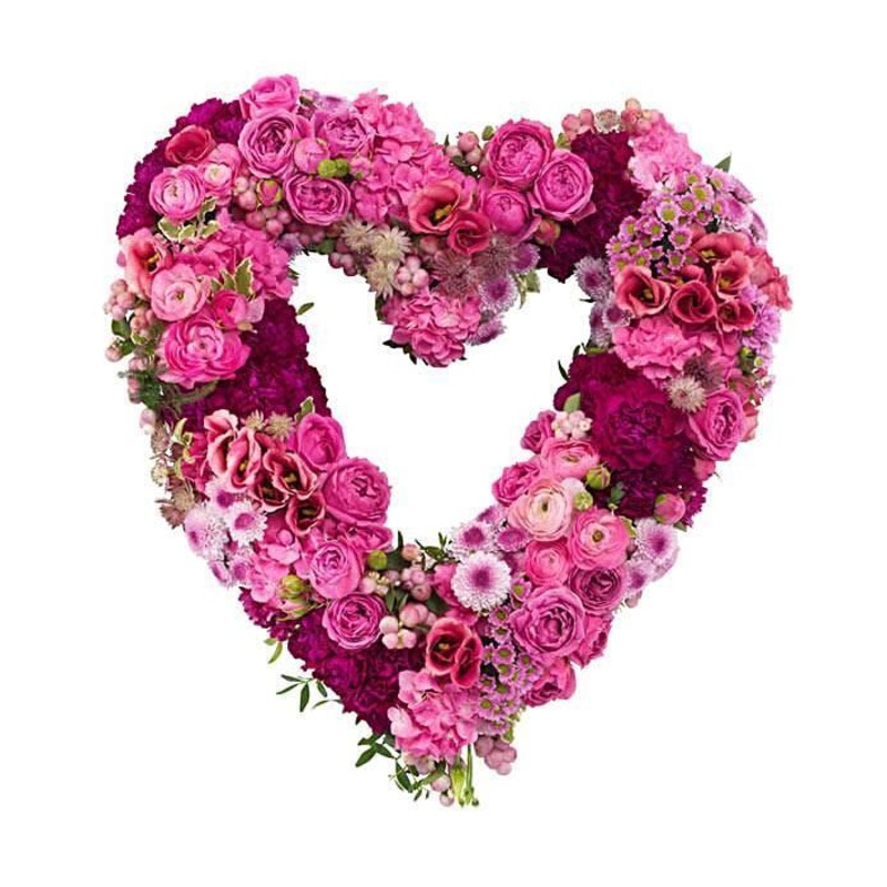 Luxury Large Pink Open Heart-Regular (30cm / 12″) & Large (43cm / 17″) & Extra Large (54cm / 21″)