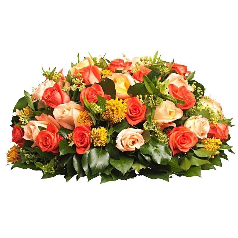 Orange & Peach Roses Posy-Small (25cm / 9″) & Regular (30cm / 12″) & Large (43cm / 17″) & Extra Large 54cm / 21″)
