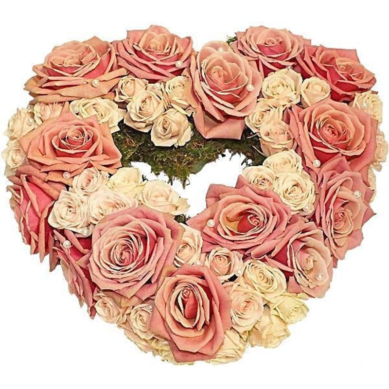 Pastel Orange Roses Open Heart