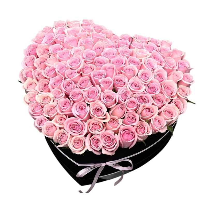 Pink Roses Box-Extra Small (10 stems) & Small (20 stems) & Regular (30 stems) & Medium (40 stems) & Large (50 stems) & Extra Large (60 stems) & Luxury (70 stems) & Glamour (90 stems) & Premium (100 stems) & Premium Extra (150 stems) & Posh (200 stems)-Hea