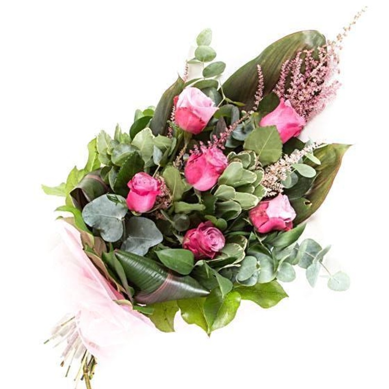 Pink Roses & Greenery Sheaf-Small (10 Steams) & Regular (20 Steams) & Large (30 Steams)