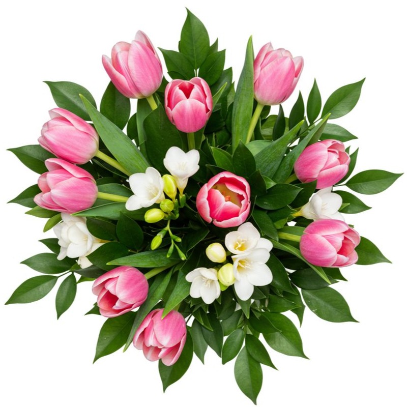 Pink Tulips & Freesias Bouquet