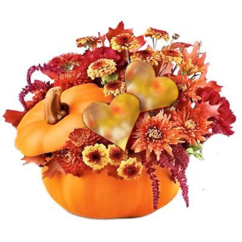 Pumpkin and Hearts Arrangement