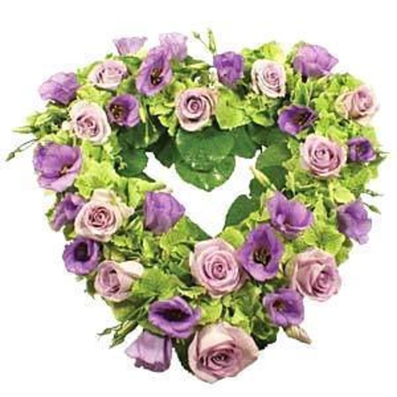 Purple & Green Open Heart-Regular (30cm / 12″) & Large (43cm / 17″) & Extra Large (54cm / 21″)