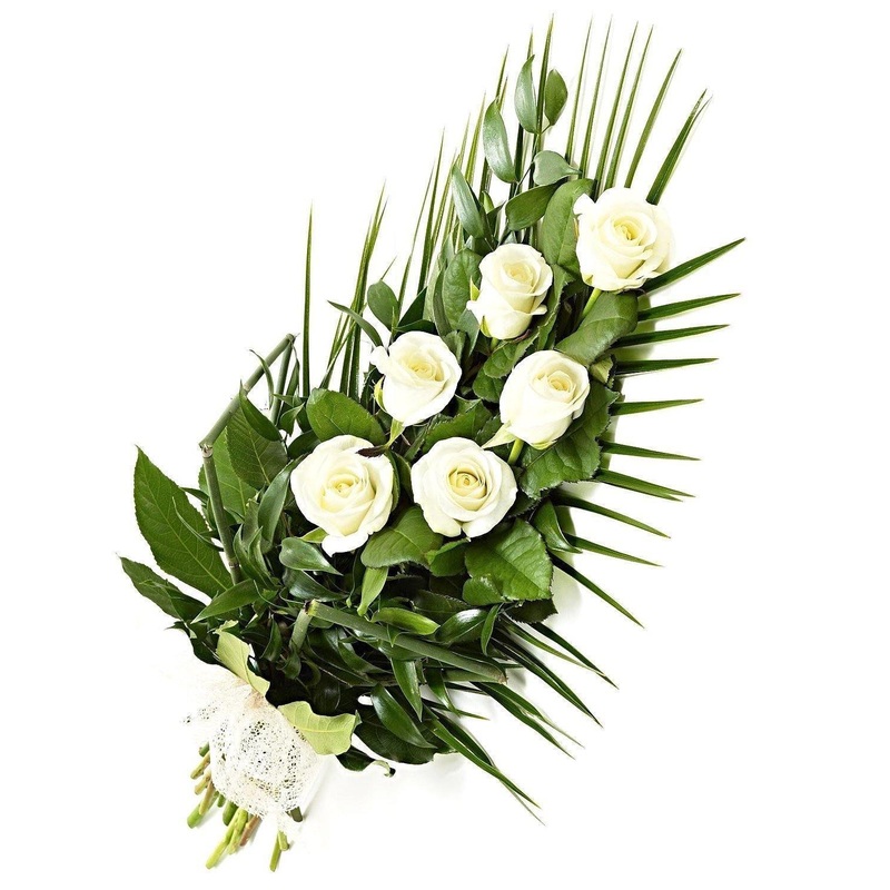 Roses Tied Sheaf-White & Red & Pink & Yellow & Orange