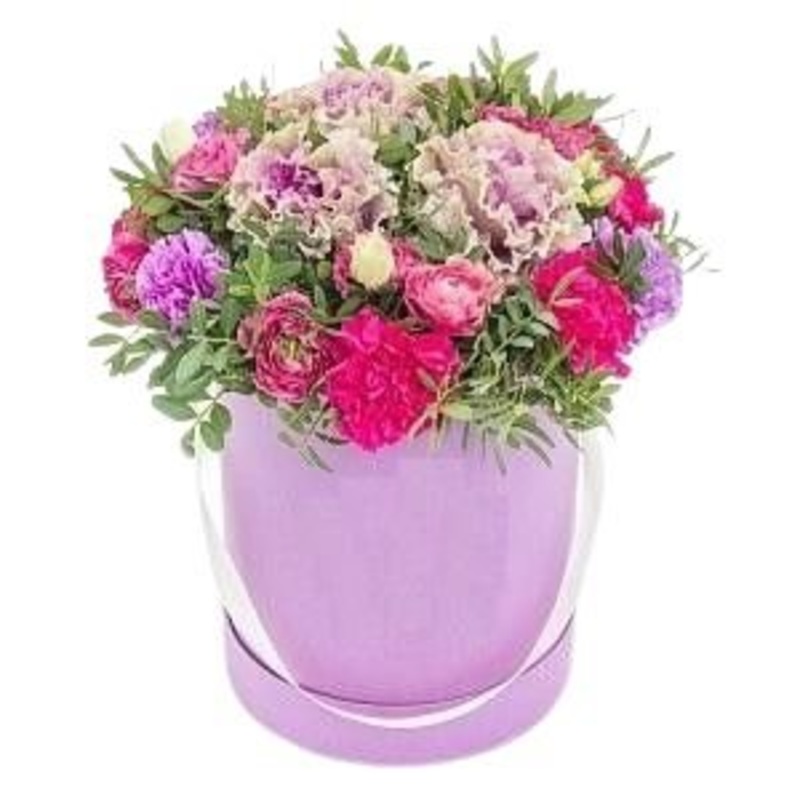 Soft Pink Fantasy Box-Extra Small (15 stems) & Small (20 stems) & Medium (25 stems) & Regular (30 stems) & Large (40 stems) & Extra Large (50 stems) & Luxury (65 stems) & Premium (80 stems) & Premium Extra (100 stems)-Hat Box & Square Box & Heart Box-PURP