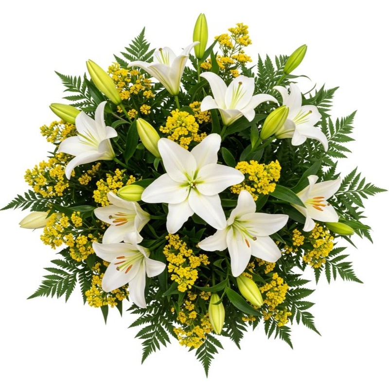 White Lily & Solidago Splendid Bouquet
