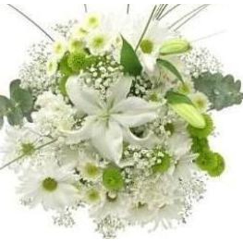 White on White Bouquet-Small (10 stems) & Regular (15 stems) & Large (25 stems) & Extra Large (35 stems) & Luxury (50 stems) & Glamour (65 stems) & Exclusive Glamour (80 stems) & Premium (100 stems)