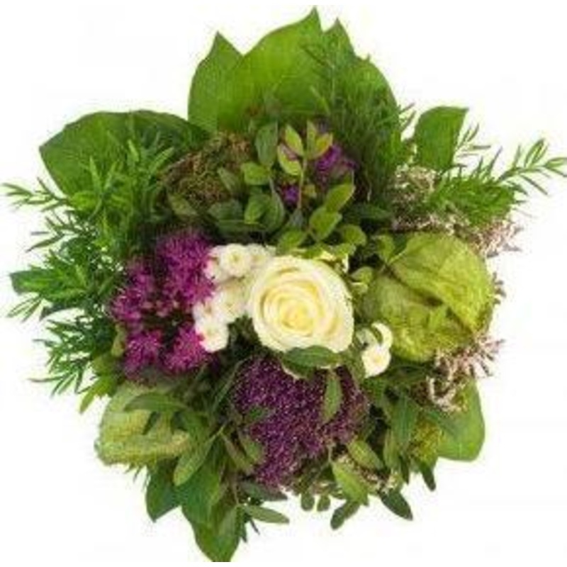 White Rose With Greenery