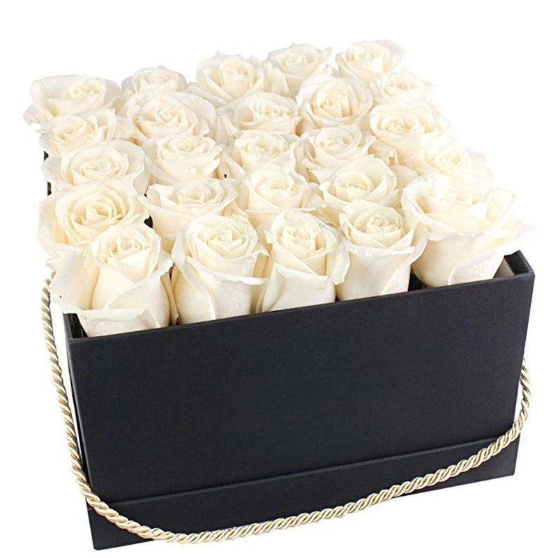 White Roses Signature Box-Small (9 stems) & Regular (12 stems) & Medium (16 stems) & Large (25 stems) & Extra Large (36 stems) & Luxury (49 stems) & Glamour (64 stems) & Exclusive Glamour (81 stems) & Premium (100 stems) & Premium Extra (121 stems) & Posh