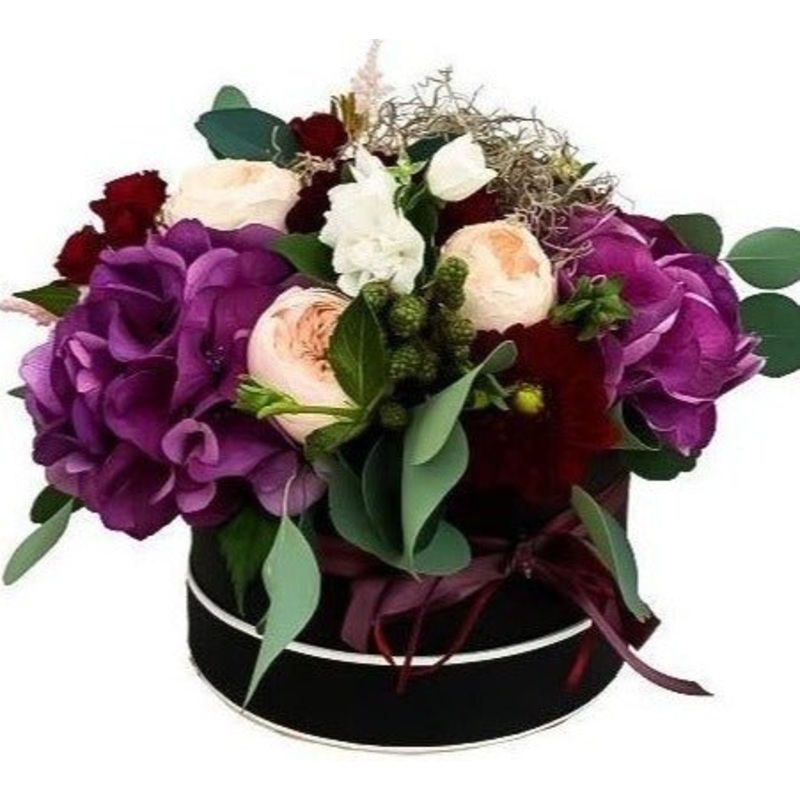 Crystal Volcano Box-Extra Small (15 stems) & Small (20 stems) & Regular (30 stems) & Large (45 stems) & Luxury (60 stems) & Glamour (75 stems) & Exclusive Glamour (90 stems) & Premium (120 stems) & Posh (150 stems)-Hat Box & Square Box & Heart Box-BLACK B