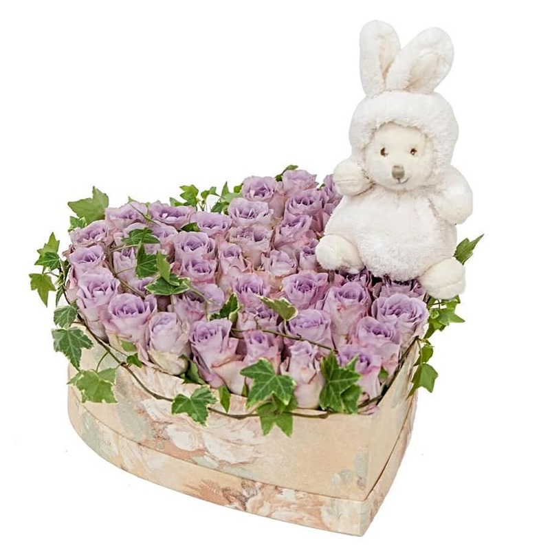 Lavender Roses with Surprise Box