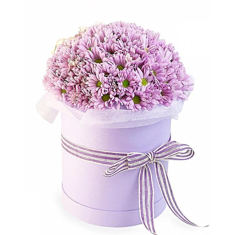 Pink Daisy Hat Box-Extra Small (7 stems) & Small (10 stems) & Regular (15 stems) & Medium (20 stems) & Large (25 stems) & Extra Large (30 stems) & Luxury (40 stems) & Glamour (50 stems) & Exclusive Glamour (60 stems) & Premium (80 stems) & Premium Extra (