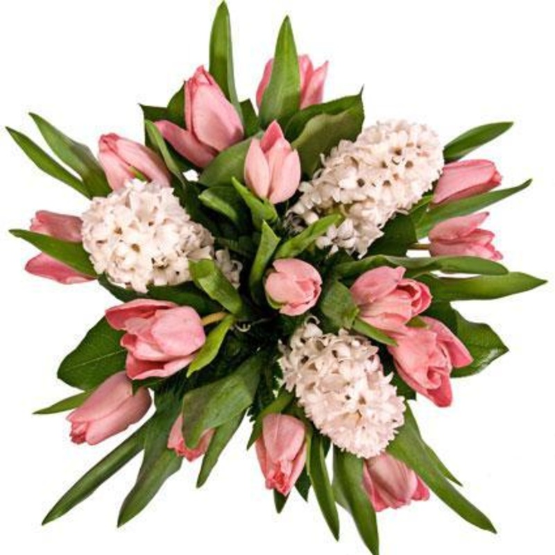 Pink Tulips with Hyacinth Bouquet