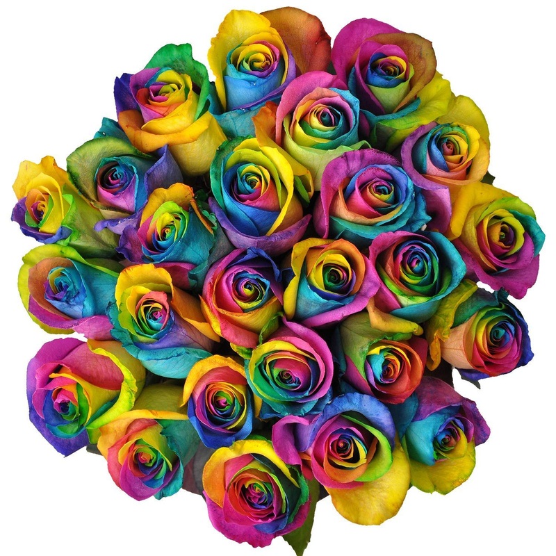 Rainbow Roses Bouquet-10 stems & 15 stems & 20 stems & 25 stems & 30 stems & 36 stems & 40 stems & 50 stems & 55 stems & 60 stems & 70 stems & 75 stems & 80 stems & 90 stems & 95 stems & 100 stems & 120 stems & 150 stems & 160 stems & 180 stems & 200 stems