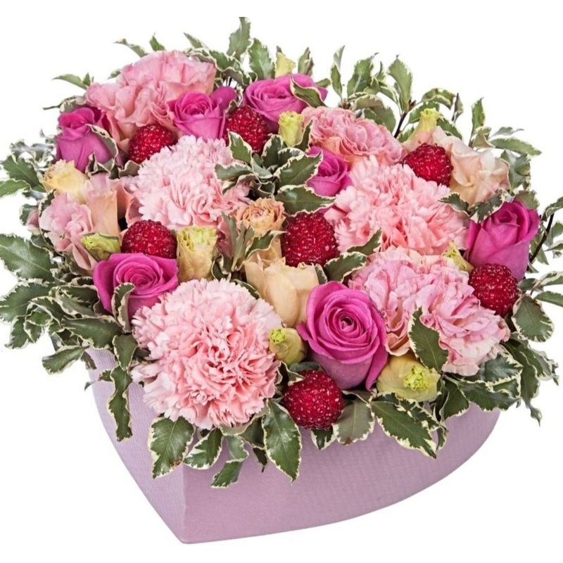 Strawberry Pink Blush Box-Extra Small (10 stems) & Small (15 stems) & Medium (20 stems) & Regular (30 stems) & Large (35 stems) & Extra Large (45 stems) & Luxury (60 stems) & Glamour (80 stems) & Premium (100 stems)-Heart Box & Square Box & Hat Box-PINK B