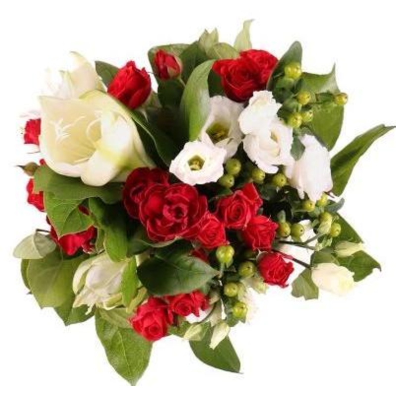 Bouquet of White Amaryllis with Green Berry