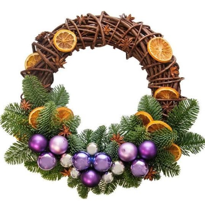 Orange Natural Festive Wreath-36cm (14 inch) & 42cm (16 inch) & 50cm (24 inch)