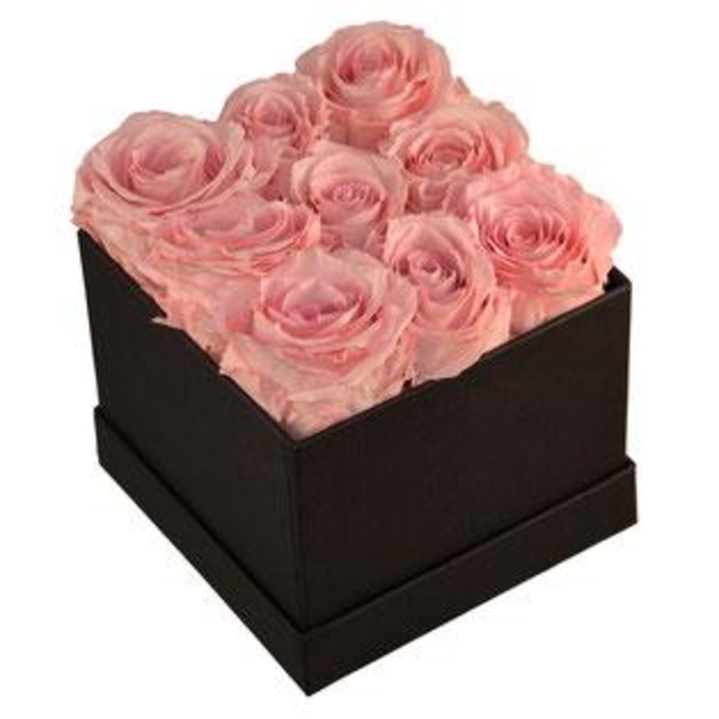 Pale Pink Roses Signature Box-Small (4 stems) & Medium (9 stems) & Regular (16 stems) & Large (25 stems) & Extra Large  (36 stems) & Luxury (49 stems) & Glamour (64 stems) & Exclusive Glamour (81 stems) & Premium (100 stems)-Square Box & Hat Box & Heart B