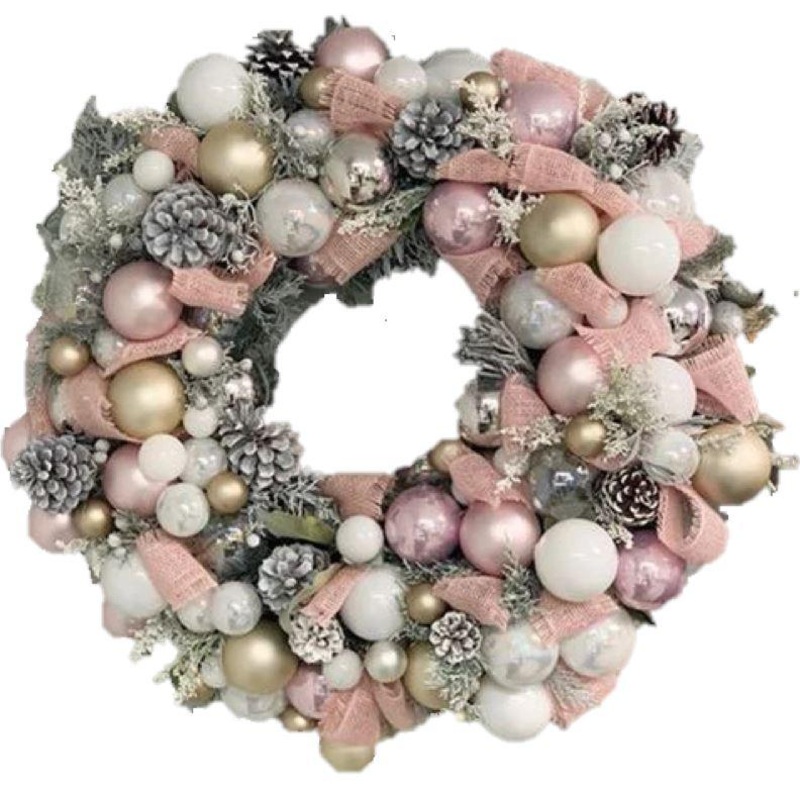 Pastel Pink Christmas Wreath-36cm  (14 inch) & 42cm (16 inch) & 50cm (20 inch)