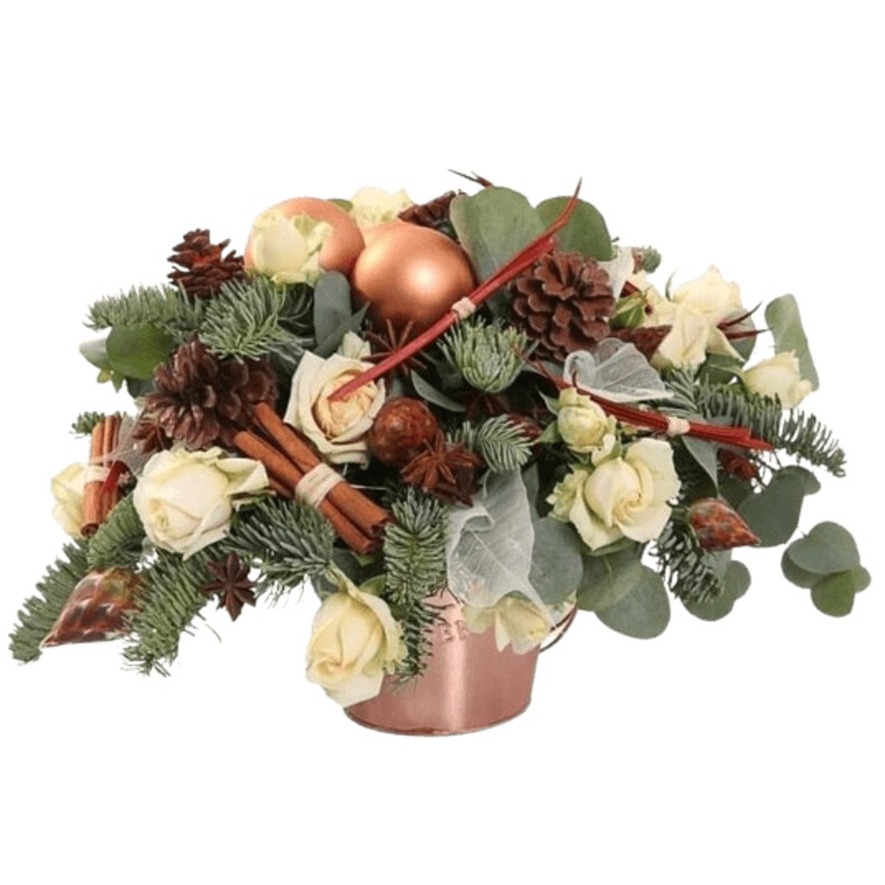 Pink Gold Christmas Arrangement Box