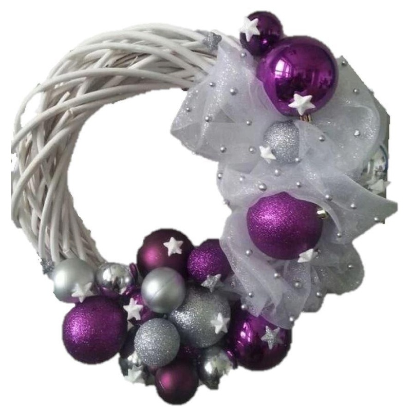 Purple Holly Wreath-30cm  (12 inch) & 42cm (16 inch) & 50cm (20 inch)