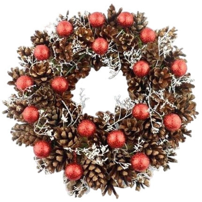 Red Festive Christmas Wreath-36cm (12 inch) & 42cm (16 inch) & 50cm (20 inch) & 60cm (24 inch)