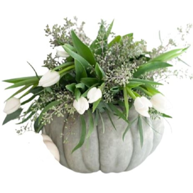 White and Green Pumpkin Arrangement