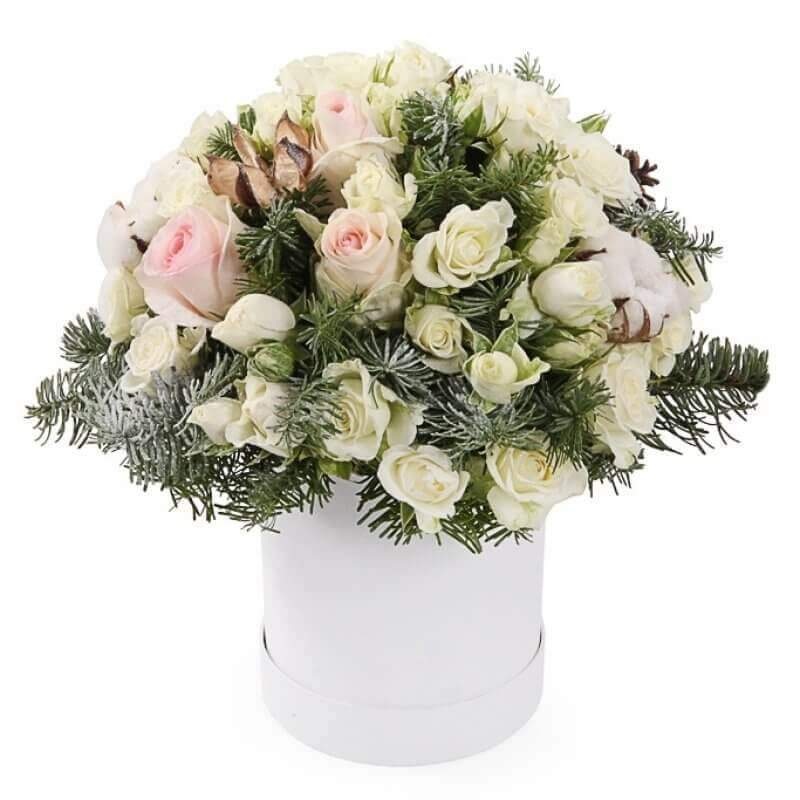 Winter Spice Box-Small (7 stems) & Regular (10 stems) & Medium (15 stems) & Large (20 stems) & Extra Large (25 stems) & Luxury (30 stems) & Glamour (35 stems) & Premium (40 stems)-Hat Box & Square Box & Heart Box-Cream Box & Black Box & Red Box & Pink Box